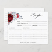 Royal Red White Silver Bridal Shower Recipe card (Vorne/Hinten)