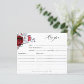 Royal Red White Silver Bridal Shower Recipe card (Stehend Vorderseite)