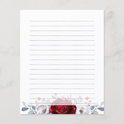 Royal Red White Silver Metallic Bridal Shower (Rückseite)