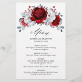 Royal Red White Silver Metallic Floral Wedding (Vorderseite)