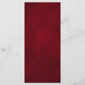 Royal Red White Silver Metallic Floral Wedding Menükarte (Rückseite)