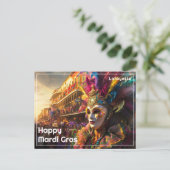💚 💜 💛 Royal Regalia: Mardi Gras Extravaganza Postkarte (Stehend Vorderseite)