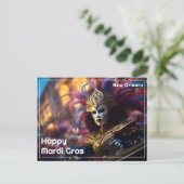💚 💜 💛 Royal Regalia: Mardi Gras Extravaganza Postkarte (Stehend Vorderseite)