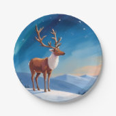 Royal Reindeer | Happy Holidays Frohe Weihnachten Pappteller (Vorderseite)