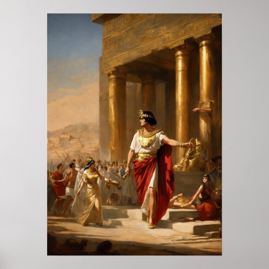 Royal Relaxation: Kleopatra mit Twins Gemälde Poster (Vorne)