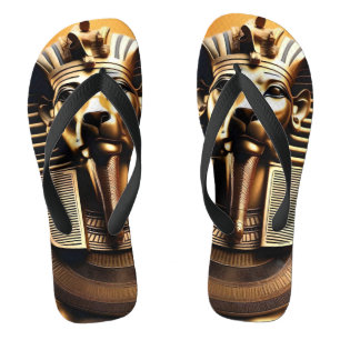 **"Royal Roar: Der goldene Pharaonenlöwe"** Badesandalen