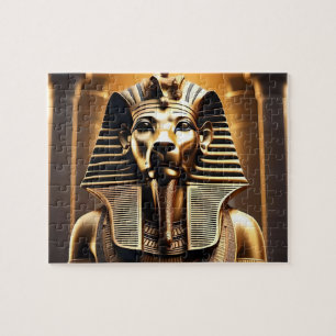 **"Royal Roar: Der goldene Pharaonenlöwe"** Puzzle