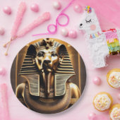 **"Royal Roar: The Golden Pharaoh Lion"*** Pappteller (Party)