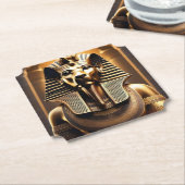 **"Royal Roar: The Golden Pharaoh Lion"*** Untersetzer (angewinkelt)