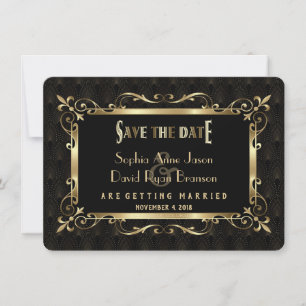 Royal Roaring 20er Jahre Gold Art Deco Save the Da Save The Date