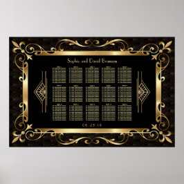 Royal Roaring 20er Jahre Gold Art Deco Seating Cha Poster