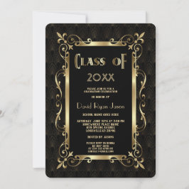 Royal Roaring 20s Gold Art Dec Graduation Party Einladung