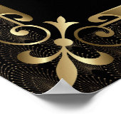 Royal Roaring 20s Gold Art Deco Gästebuchzeichen Poster (Ecke)