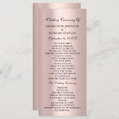 Royal Rose Blush Pink Minimalismus Hochzeit Programm (Vorne/Hinten)