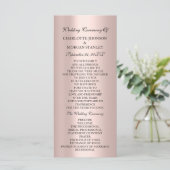 Royal Rose Blush Pink Minimalismus Hochzeit Programm (Stehend Vorderseite)