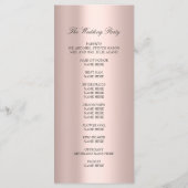 Royal Rose Blush Pink Minimalismus Hochzeitsprogra Programm (Rückseite)