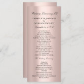 Royal Rose Blush Pink Minimalismus Hochzeitsprogra Programm (Vorne/Hinten)