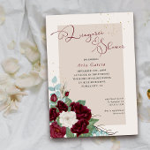 Royal Rose Burgundy Elfenbeinblume Lebkuchendusche Einladung