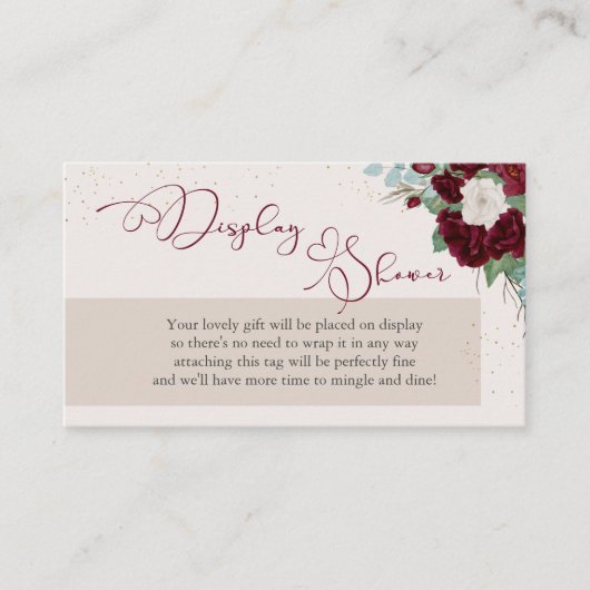 Royal Rose Display Shower Gedicht No Wrap Geschenk Begleitkarte (Vorderseite)