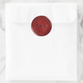 Royal rote Ruby-Wachssiegel mit Initialen Runder Aufkleber (Tasche)