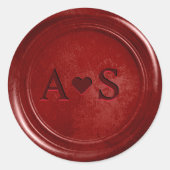 Royal rote Ruby-Wachssiegel mit Initialen Runder Aufkleber (Vorderseite)