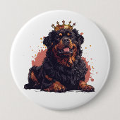 Royal Rottweiler Dog Queen Crown Button (Vorderseite)