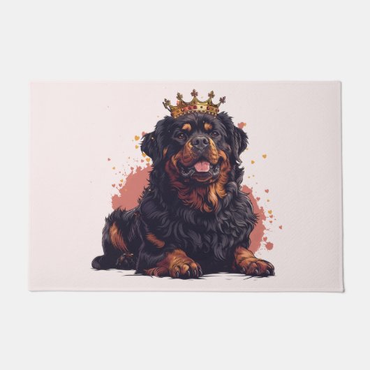 Royal Rottweiler Dog Queen Crown Fußmatte (Vorderseite)