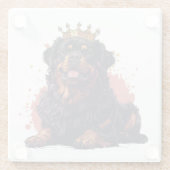 Royal Rottweiler Dog Queen Crown Glasuntersetzer (Rückseite)