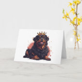 Royal Rottweiler Dog Queen Crown Karte (Gelbe Blume)