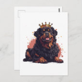 Royal Rottweiler Dog Queen Crown Postkarte (Vorne/Hinten)