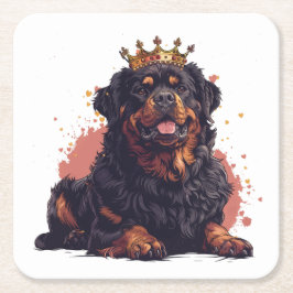 Royal Rottweiler Dog Queen Crown Rechteckiger Pappuntersetzer