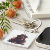 Royal Rottweiler Dog Queen Crown Schlüsselanhänger (Vorderseite rechts)