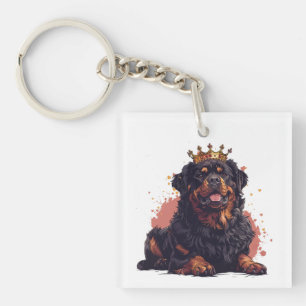 Royal Rottweiler Dog Queen Crown Schlüsselanhänger