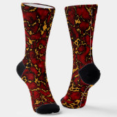 Royal Ruby Red and Gold Marmor Texture Design Socken (Gewinkelt)