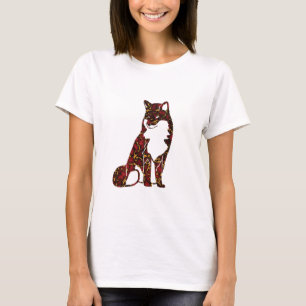 Royal Ruby Red und Gold Marble Texture auf Fuchs T-Shirt