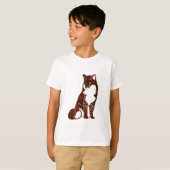 Royal Ruby Red und Gold Marble Texture auf Fuchs T-Shirt (Vorne ganz)