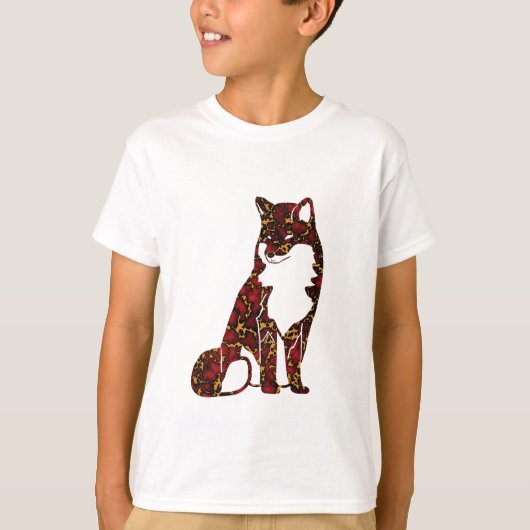 Royal Ruby Red und Gold Marble Texture auf Fuchs T-Shirt (Vorderseite)