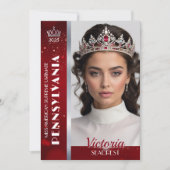 Royal Ruby Shimmer Pageant Autograph Foto Card Einladung (Vorderseite)