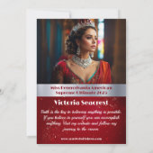 Royal Ruby Shimmer Pageant Autograph Foto Card Einladung (Rückseite)