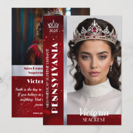 Royal Ruby Shimmer Pageant Autograph Foto Card Einladung