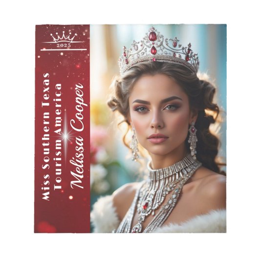 Royal Ruby Shimmer Pageant Autograph Pad Notizblock (Vorderseite)