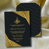 Royal & Rustic Gold Elegant Luxury Islamisches Meh Einladung