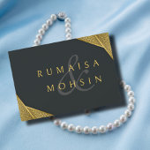 Royal Rustic Gold Elegant & Muslim Ismic Wedding RSVP Karte