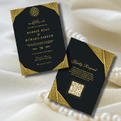 Royal Rustic Gold Elegante QR Code Muslim Hochzeit Einladung