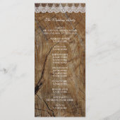 Royal Rustic White Lace Wedding Program Programm (Rückseite)