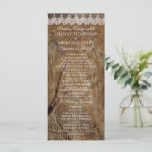 Royal Rustic White Lace Wedding Program Programm (Stehend Vorderseite)