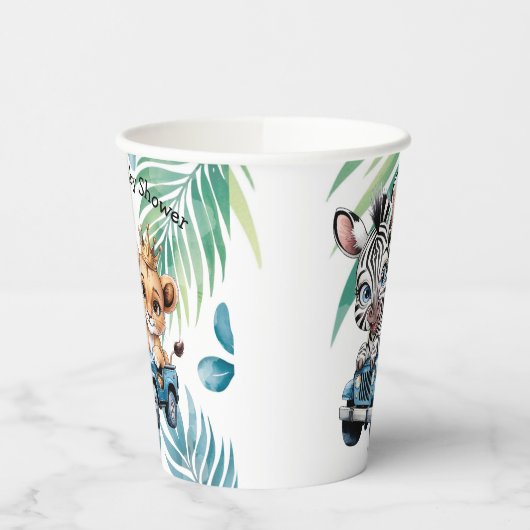 Royal Safari Ride Boy Baby Dusche Pappbecher (Links)