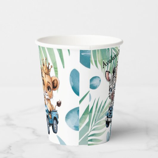 Royal Safari Ride Boy Baby Dusche Pappbecher (Rechts)