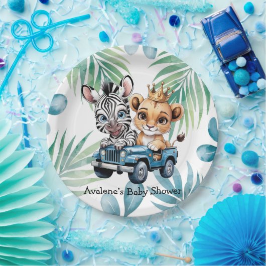 Royal Safari Ride Boy Baby Dusche Pappteller (Party)