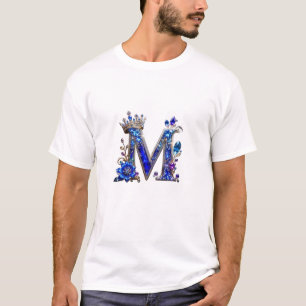 Royal Saphir Kristall M Kronen Monogramm T-Shirt
